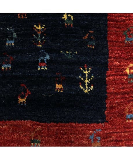 本物志向のイラン産  高密度  ペルシャギャッベ 手織り 266349 40cmx40cm