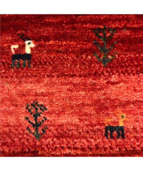 【出展中】本物志向のイラン産  高密度  ペルシャギャッベ 手織り 265920 40cmx40cm