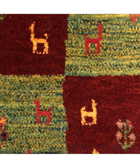 【出展中】本物志向のイラン産  高密度  ペルシャギャッベ 手織り 272189 40cmx40cm