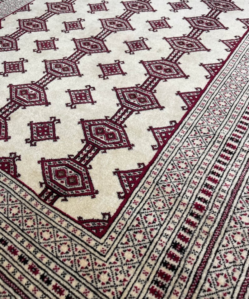 玄関マット　トルクメン絨毯　ラグ　手織り トライバルラグ 60x100cm ハンドメイド トルクメン絨毯 ラグ 手織り トライバルラグ