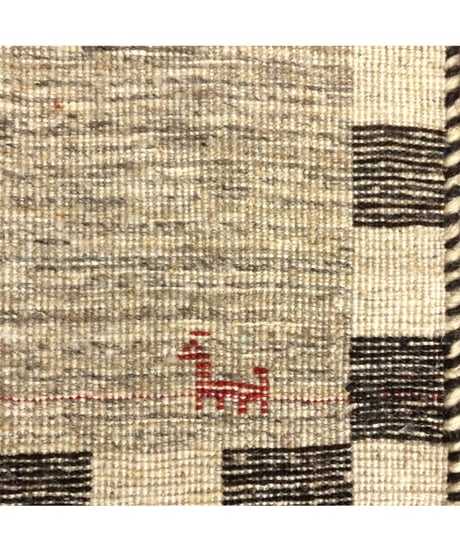 本物志向のイラン産  高密度  ペルシャギャッベ 手織り 272416 40cmx40cm