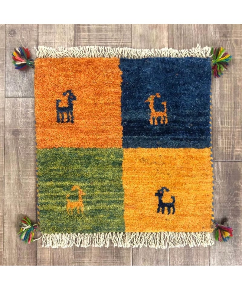 ペルシャ絨毯　ギャッベ　新品 90x60 cm Persia Gabbeh ギャッベ ギャベ 玄関マット 本物 グレー系 60 90 イラン 手織り