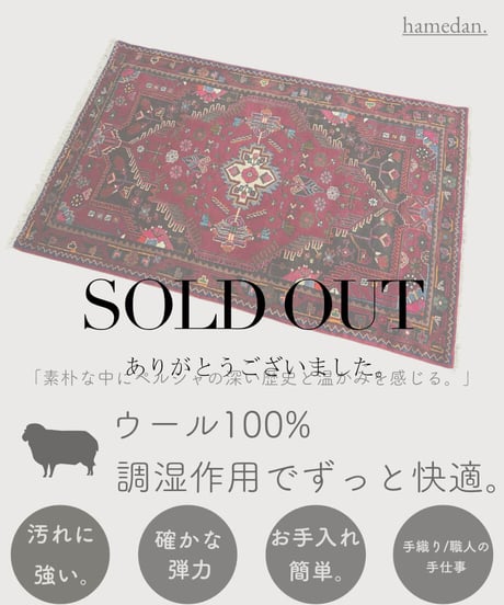 ペルシャ絨毯 手織りハマダン 270783 107cmx165cm