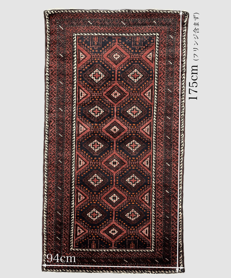 トライバルラグ バルーチ 手織り 273781 94cmx175cm | piece of rug.