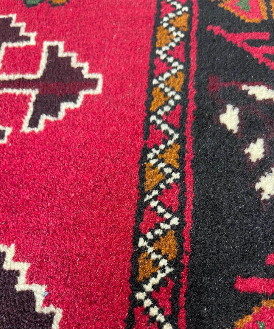 手織り トライバルラグ 124×76㎝ トライバルラグ バルーチ 168x85cm 4つのメダリオン