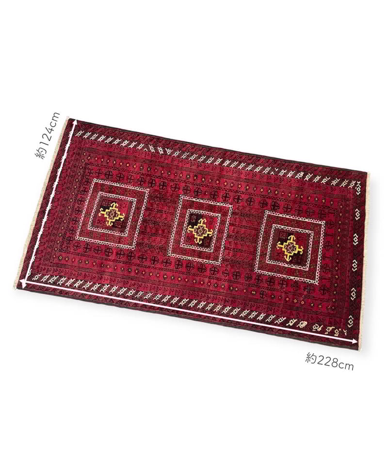 トライバルラグ トルクメン 手織り 268936 124cmx228cm | piece of