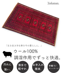 【出展中】トライバルラグ トルクメン 手織り 280206 124cmx198cm