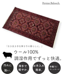 出展中 トライバルラグ バルーチ 手織り 273775 82cmx152cm