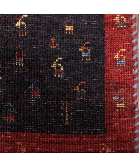 本物志向のイラン産  高密度  ペルシャギャッベ 手織り 266137 40cmx40cm