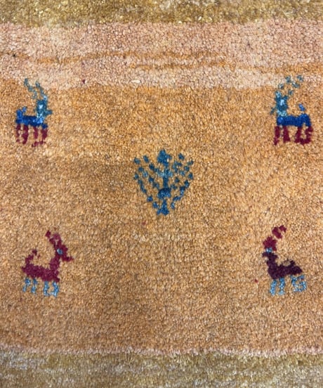 本物志向のイラン産  ペルシャギャッベ 手織り 287117 40cmx40cm