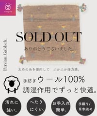 【出展中】本物志向のイラン産  ペルシャギャッベ 手織り 265181 40cmx40cm