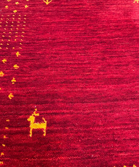 インドギャッベ 手機織り Solid RED 45cmx75cm~70cmx120cm