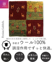 【出展中】本物志向のイラン産  高密度  ペルシャギャッベ 手織り 272189 40cmx40cm