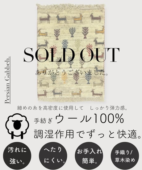 ペルシャギャッベ 手織り 265897 40cmx60cm