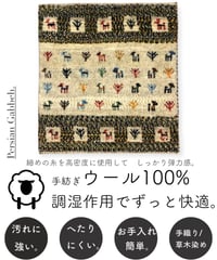 【出展中】本物志向のイラン産  高密度  ペルシャギャッベ 手織り 272640 40cmx40cm