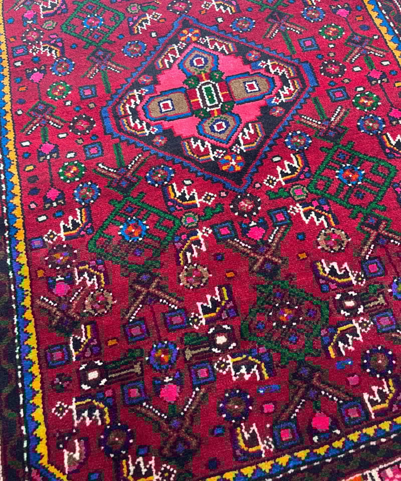 高品質  ペルシャ庭園  手織り 絨毯 ペルシャ絨毯 手織りハマダン 270782 110cmx151cm | piece of rug.