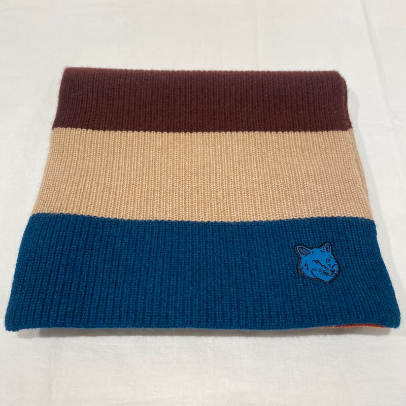 MAISON KITSUNE プレッピーストライプドスカーフ ユニセックス | due 