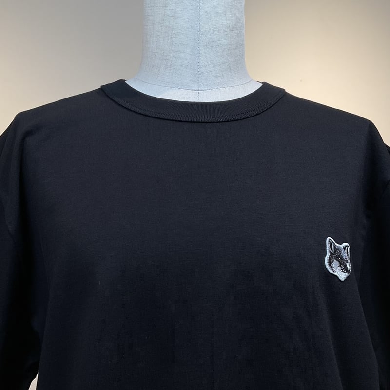 MAISON KITSUNE グレーフォックスヘッドパッチクラシックTシャツ MAISON KITSUNE グレーフォックスヘッドパッチクラシックTシャツ