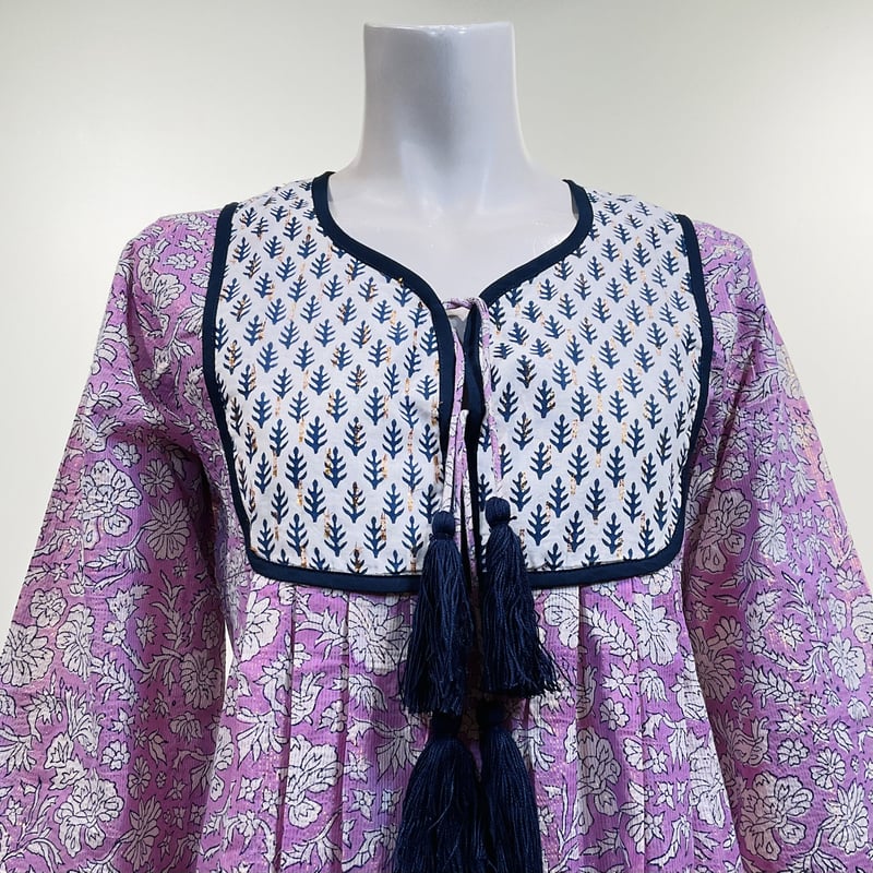 SZ Blockprints kitty Nila Violet&Indigo Print D 