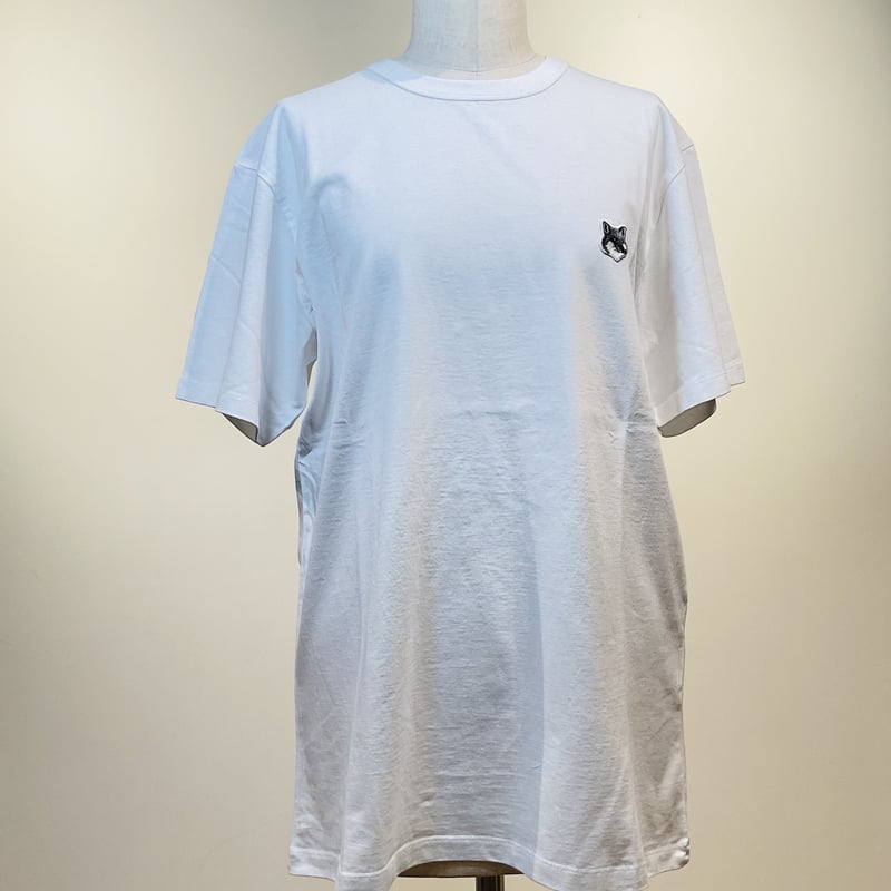 MAISON KITSUNE グレーフォックスヘッドパッチクラシックTシャツ MAISON KITSUNE グレーフォックスヘッドパッチクラシックTシャツ