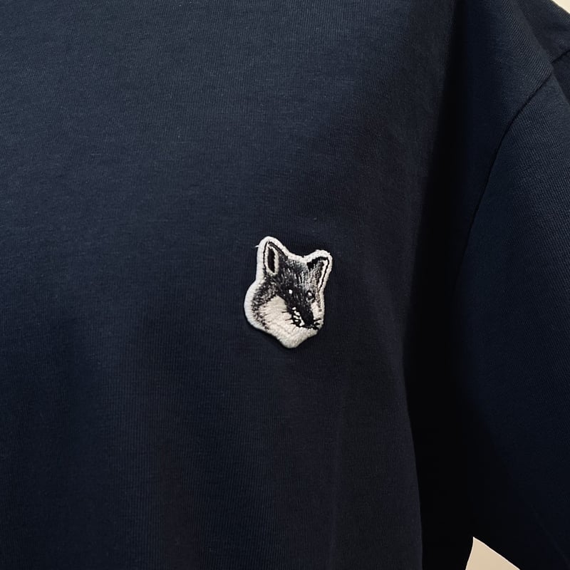 MAISON KITSUNE グレーフォックスヘッドパッチクラシックTシャツ MAISON KITSUNE グレーフォックスヘッドパッチクラシックTシャツ