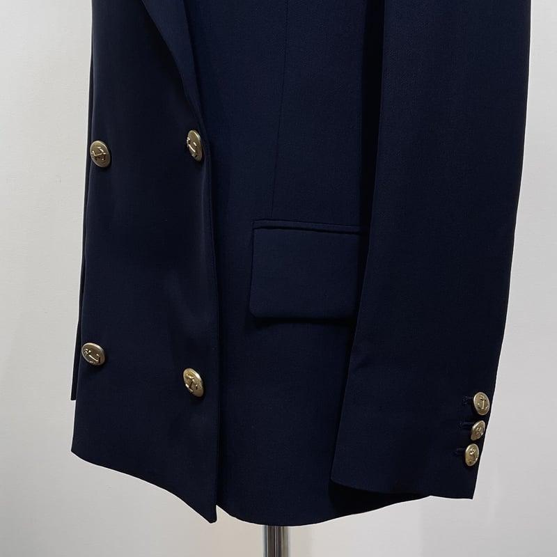 エンフォルドビーティングハート⭐ノーカラークルーネックダブル　スプリングコート　紺色サイズ1