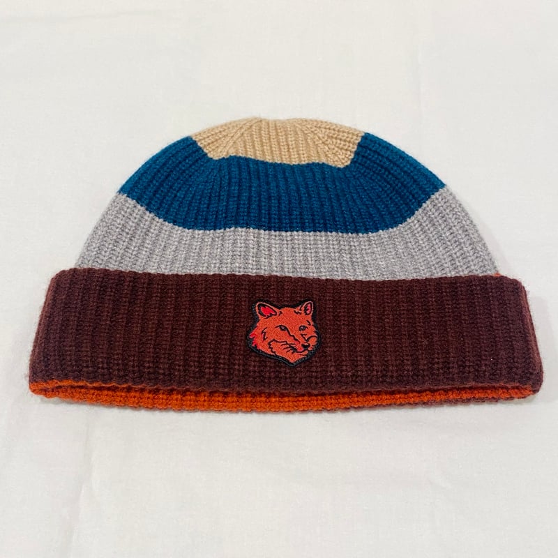 MAISON KITSUNE ボールドフォックスヘッドパッチストライプド MAISON KITSUNE ボールドフォックスヘッドパッチストライプド