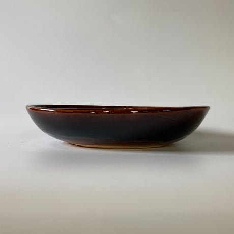 ロクロ楕円深皿（7寸／約26cm×18cm） 飴　（03）