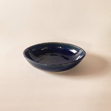ロクロ楕円深皿（6寸／約22cm×15.5cm）  呉須　（03）
