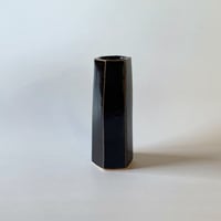 面取筒花入（小　高さ約18cm）黒＜限定2個＞（08）