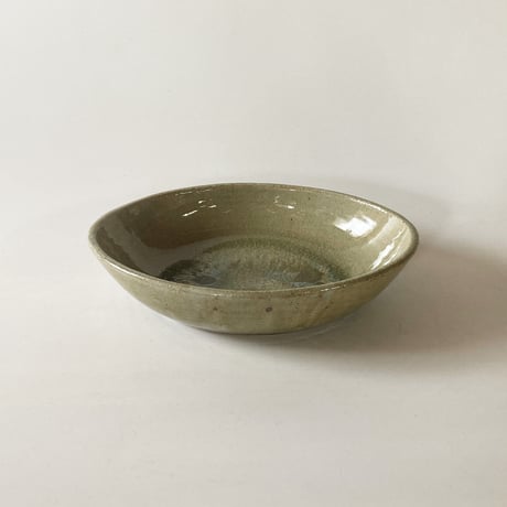 ロクロ楕円深皿（6寸／約22cm×15.5cm）  灰　（03）