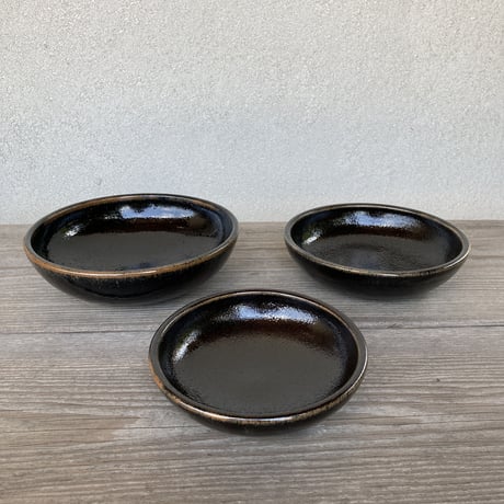 深皿（7寸／約21㎝）黒　（02）