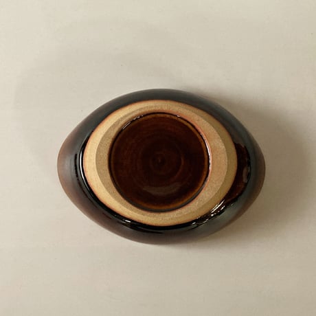 ロクロ楕円深皿（6寸／約22cm×15.5cm）  飴　（03）