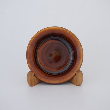 縁付平皿（5寸／約15㎝）飴　（08）