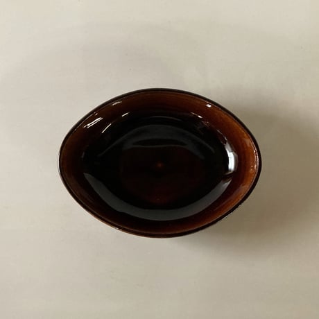 ロクロ楕円深皿（6寸／約22cm×15.5cm）  飴　（03）