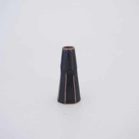 下面取筒花入（豆　高さ約11cm）黒　（08）