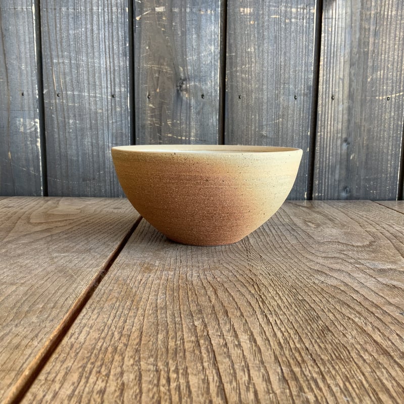 ボウル（5寸／約15㎝）白・外焼締め （05） | 出西窯 on-line STORE