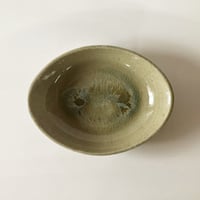 ロクロ楕円深皿（6寸／約22cm×15.5cm）  灰　（03）