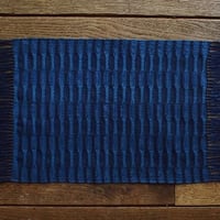 藍染　市松織　テーブルセンター(小)(約28cm×40cm)　2色　紺×納戸　（b-3-1）
