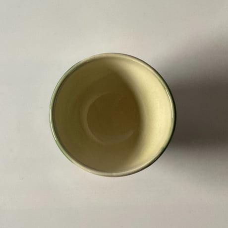 ご飯茶碗 （大　口径約12.5cm・高さ約7cm）緑掛け流し／ぼたん刷毛目　（09）