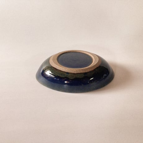 ロクロ楕円深皿（6寸／約22cm×15.5cm）  呉須　（03）