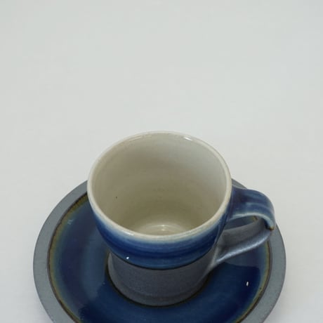 コーヒー碗・皿　下鉄呉須　（02）