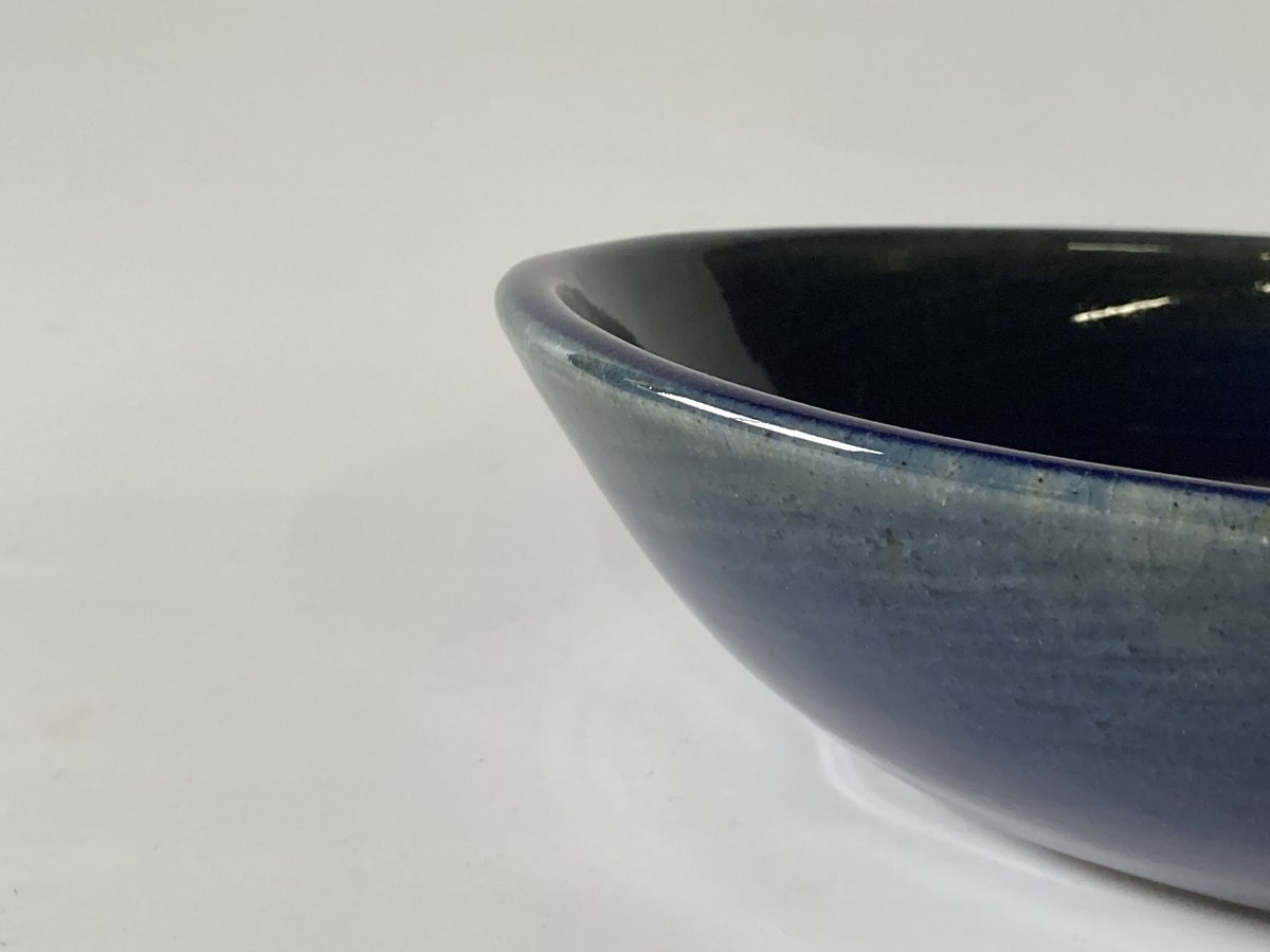 出西窯　楕円深皿（カレー皿）7寸　２枚 ロクロ楕円深皿（7寸／約26cm×18cm） 呉須 （03） | 出西窯 on-line S