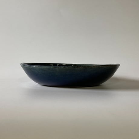 ロクロ楕円深皿（7寸／約24cm×19cm）  呉須　（03）