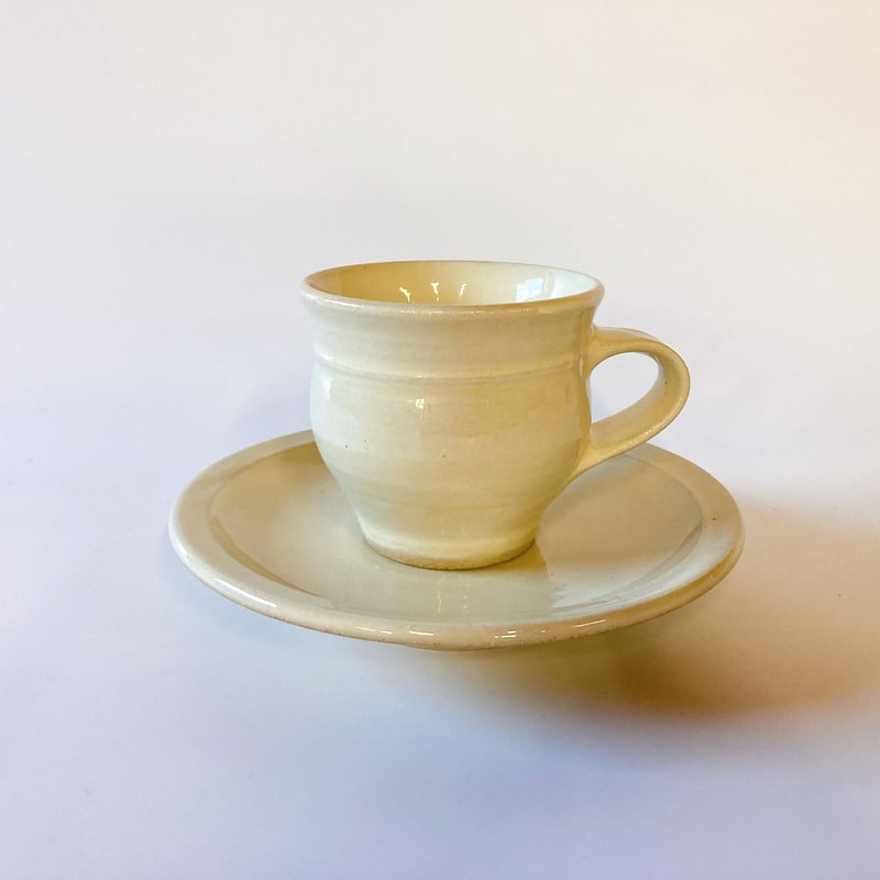 コーヒー碗・皿 白 （01） | 出西窯 on-line STORE