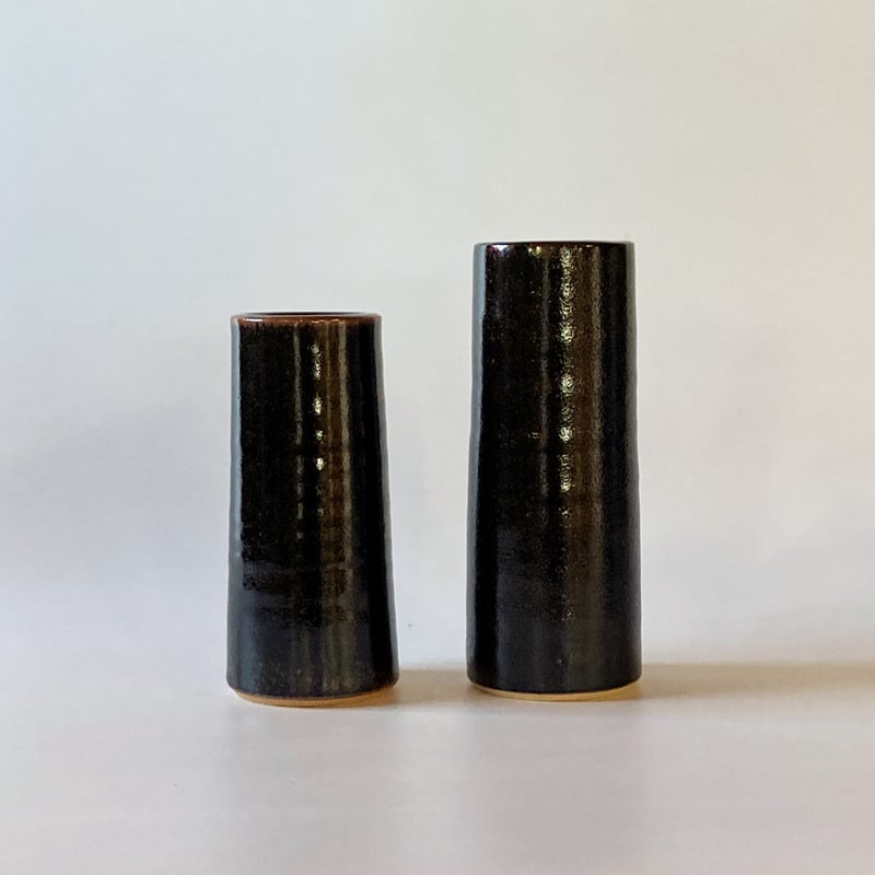 花入1】備前1 筒花生伊勢崎満高さ23㎝