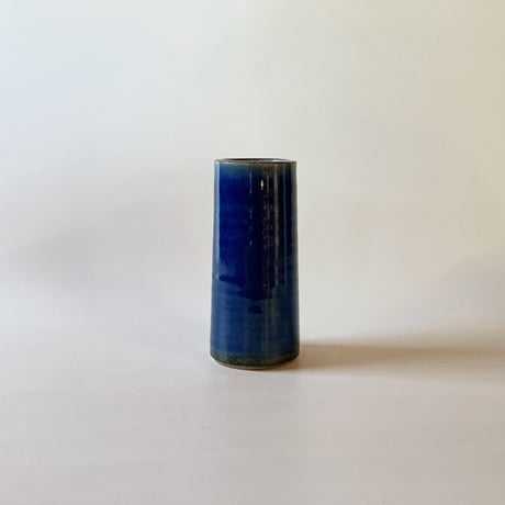 切立筒花入　呉須（高さ 5寸／約15.5cm）　（08）