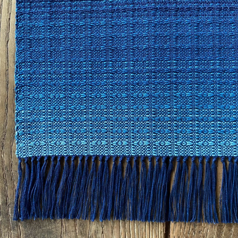 藍染 花風通織 テーブルランナー(約28cm×65cm) グラデーション （a-5-4