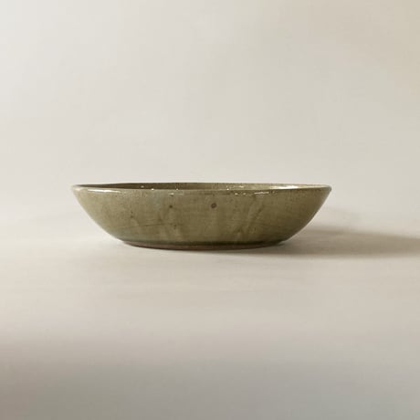 ロクロ楕円深皿（6寸／約22cm×15.5cm）  灰　（03）