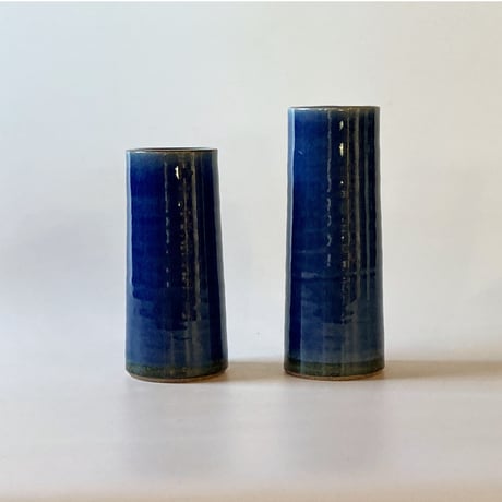 切立筒花入　呉須（高さ 5寸／約15.5cm）　（08）